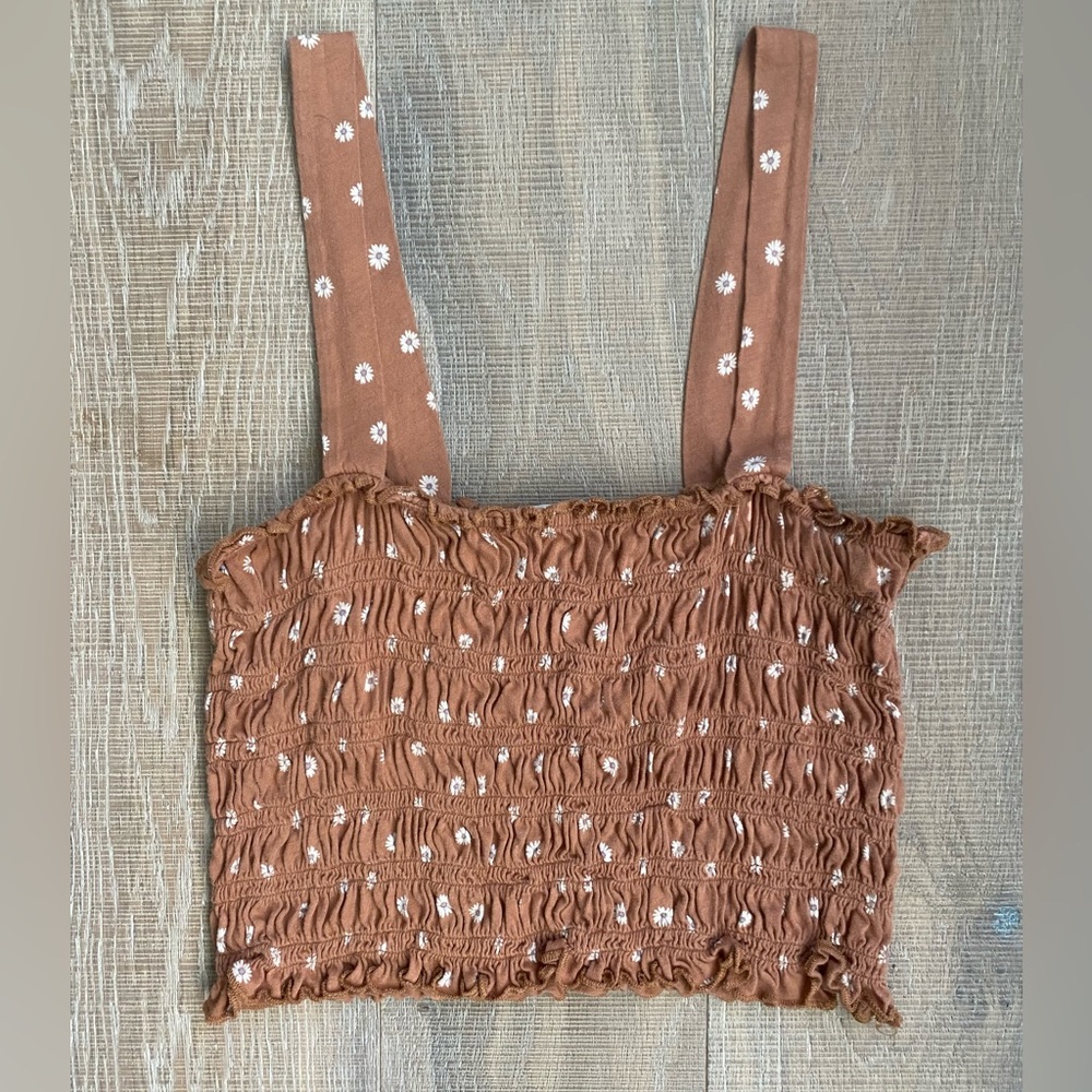 American Eagle smocked Cropped Tank Top